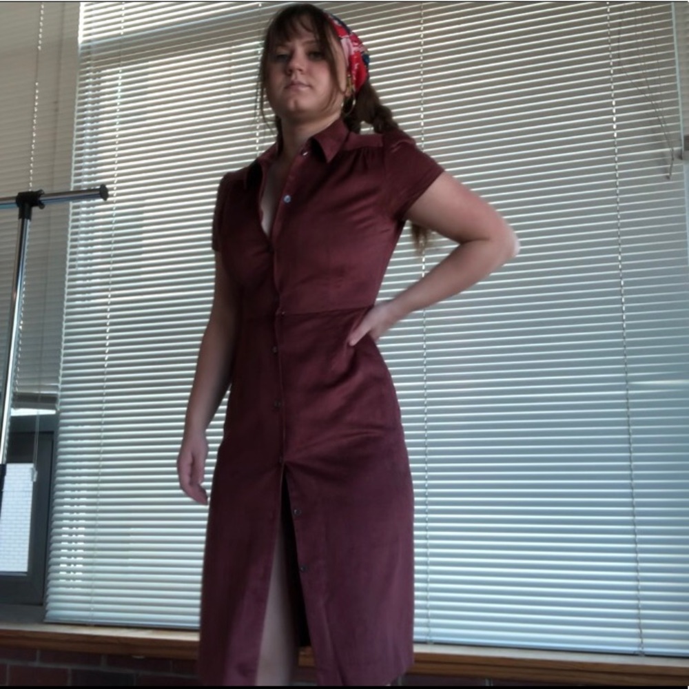 Maroon corduroy dress